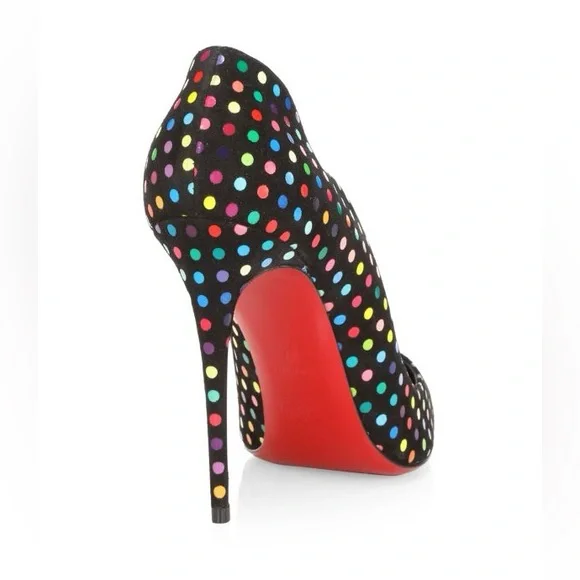 Christian Louboutin Hot Chick 100 Polka Dot Suede Pumps Size 41 - Picture 3 of 12